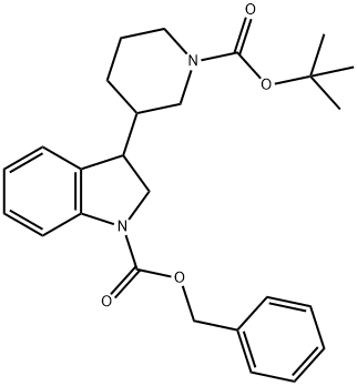 Benzyl 3-(1-(Tert-Butoxycarbonyl)Piperidin-3-Yl)Indoline-1-Carboxylate 化学構造式