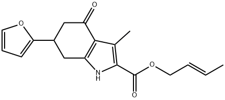 (E)-but-2-en-1-yl 6-(furan-2-yl)-3-methyl-4-oxo-4,5,6,7-tetrahydro-1H-indole-2-carboxylate,1164474-21-8,结构式