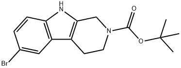 2H-Pyrido[3,4-b]indole-2-carboxylic acid, 6-bromo-1,3,4,9-tetrahydro-, 1,1-dimethylethyl ester,1173155-59-3,结构式