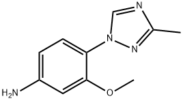 3-methoxy-4-(3-methyl-1H-1,2,4-triazol-1-yl)aniline 化学構造式