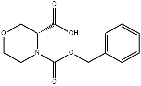 (R)-4 - 苄氧羰基 - 3-吗啉羧酸 结构式