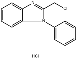 2-Chloromethyl-1-phenyl-1H-benzoimidazole hydrochloride 化学構造式