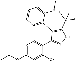 5-ethoxy-2-[4-(2-methoxyphenyl)-5-(trifluoromethyl)-1H-pyrazol-3-yl]phenol 结构式
