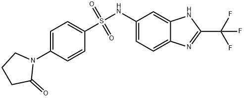 4-(2-oxopyrrolidin-1-yl)-N-[2-(trifluoromethyl)-1H-benzimidazol-6-yl]benzenesulfonamide 结构式
