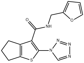 N-(furan-2-ylmethyl)-2-(1H-tetrazol-1-yl)-5,6-dihydro-4H-cyclopenta[b]thiophene-3-carboxamide Structure