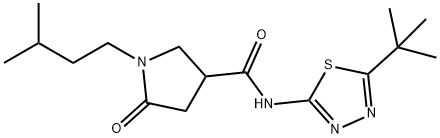N-[(2Z)-5-tert-butyl-1,3,4-thiadiazol-2(3H)-ylidene]-1-(3-methylbutyl)-5-oxopyrrolidine-3-carboxamide Structure