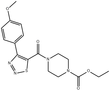 ethyl 4-{[4-(4-methoxyphenyl)-1,2,3-thiadiazol-5-yl]carbonyl}piperazine-1-carboxylate 结构式