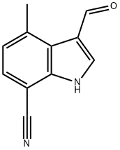 7-Cyano-4-methylindole-3-carbaldehyde,1190319-54-0,结构式