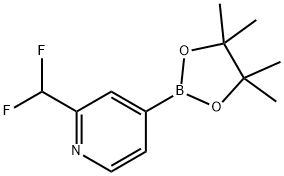 2-(Difluoromethyl)-4-(4,4,5,5-tetramethyl-1,3,2-dioxaborolan-2-yl)pyridine 化学構造式