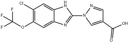 1-(6-chloro-5-trifluoromethoxy-1H-benzoimidazol-2-yl)-1H-pyrazole-4-carboxylic acid