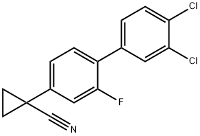 1-(3',4'-dichloro-2-fluoro[1,1'-biphenyl]-4-yl)-cyclopropanenitrile Struktur