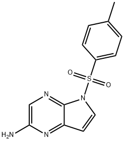 5-[(4-methylphenyl)sulfonyl]-5H-Pyrrolo[2,3-b]pyrazin-2-amine 化学構造式