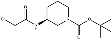 (S)-3-(2-Chloro-acetylamino)-piperidine-1-carboxylic acid tert-butyl ester 化学構造式