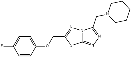 6-[(4-fluorophenoxy)methyl]-3-(piperidin-1-ylmethyl)[1,2,4]triazolo[3,4-b][1,3,4]thiadiazole 化学構造式