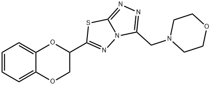 6-(2,3-dihydro-1,4-benzodioxin-2-yl)-3-(morpholin-4-ylmethyl)[1,2,4]triazolo[3,4-b][1,3,4]thiadiazole 结构式