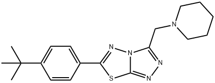 6-(4-tert-butylphenyl)-3-(piperidin-1-ylmethyl)[1,2,4]triazolo[3,4-b][1,3,4]thiadiazole Struktur