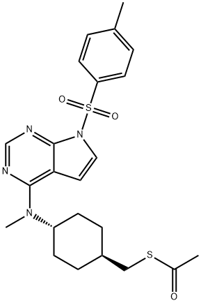 Ethanethioic acid, S-[[trans-4-[methyl[7-[(4-methylphenyl)sulfonyl]-7H-pyrrolo[2,3-d]pyrimidin-4-yl]amino]cyclohexyl]methyl] ester|奥拉替尼