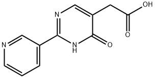 2-(6-oxo-2-(pyridin-3-yl)-1,6-dihydropyrimidin-5-yl)acetic acid 化学構造式