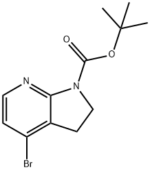 4-Bromo-2,3-dihydro-pyrrolo[2,3-b]pyridine-1-carboxylic acid tert-butyl ester 化学構造式