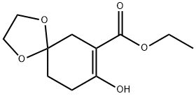 8-hydroxy-1,4-dioxaspiro[4.5]dec-7-ene-7-carboxylic acid ethyl ester Structure