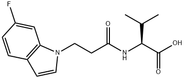 N-[3-(6-fluoro-1H-indol-1-yl)propanoyl]-L-valine Struktur