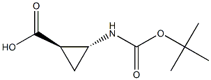 trans-cyclopropanecarboxylic acid, 2-[[(1,1-dimethylethoxy)carbonyl]amino]- Struktur