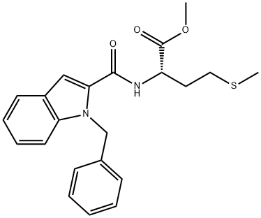 methyl N-[(1-benzyl-1H-indol-2-yl)carbonyl]-L-methioninate 化学構造式