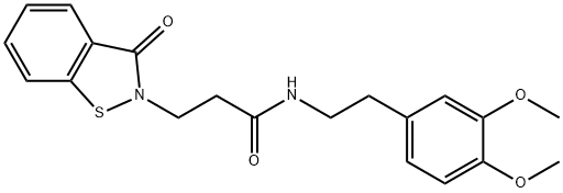 N-[2-(3,4-dimethoxyphenyl)ethyl]-3-(3-oxo-1,2-benzothiazol-2(3H)-yl)propanamide Struktur