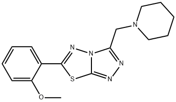 6-(2-methoxyphenyl)-3-(piperidin-1-ylmethyl)[1,2,4]triazolo[3,4-b][1,3,4]thiadiazole Struktur
