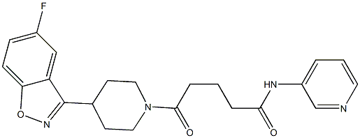 5-[4-(5-fluoro-1,2-benzoxazol-3-yl)piperidin-1-yl]-5-oxo-N-(pyridin-3-yl)pentanamide Struktur