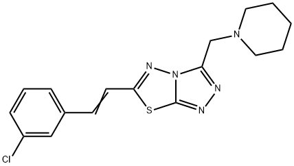 6-[(E)-2-(3-chlorophenyl)ethenyl]-3-(piperidin-1-ylmethyl)[1,2,4]triazolo[3,4-b][1,3,4]thiadiazole 结构式