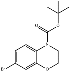 N-Boc-7-Bromo-3,4-dihydro-2H-benzo[1,4]oxazine Struktur