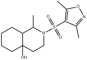 2-[(3,5-dimethyl-1,2-oxazol-4-yl)sulfonyl]-1-methyloctahydroisoquinolin-4a(2H)-ol 结构式