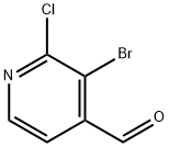 3-Bromo-2-chloropyridine-4-carboxaldehyde 化学構造式