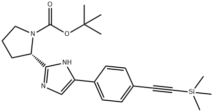 (S)-tert-butyl 2-(5-(4-((trimethylsilyl)ethynyl)phenyl)-1H-imidazol-2-yl)pyrrolidine-1-carboxylate(WXG03284) Structure