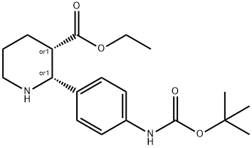 cis-ethyl 2-(4-((tert-butoxycarbonyl)amino)phenyl)piperidine-3-carboxylate(WXG00046) Struktur