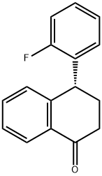 (R)-4-(2-フルオロフェニル)-3,4-ジヒドロナフタレン-1(2H)-オン 化学構造式