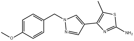 4-(1-(4-methoxybenzyl)-1H-pyrazol-4-yl)-5-methylthiazol-2-amine 结构式