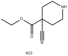 Ethyl 4-cyanopiperidine-4-carboxylate hydrochloride Struktur
