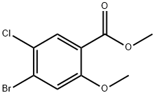 4-Bromo-5-chloro-2-methoxy-benzoic acid methyl ester 化学構造式