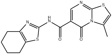 3-methyl-5-oxo-N-[(2Z)-4,5,6,7-tetrahydro-1,3-benzothiazol-2(3H)-ylidene]-5H-[1,3]thiazolo[3,2-a]pyrimidine-6-carboxamide 结构式