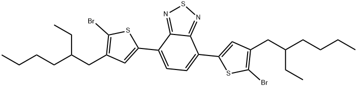 4,7-bis[5-bromo-4-(2-ethyhexyl)-2-thienyl]-2,1,3-benzothiadiazole Struktur