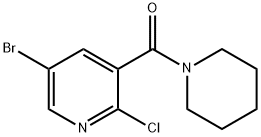 5-bromo-2-chloro-3-[(piperidin-1-yl)carbonyl]pyridine|5-溴-2-氯-3-[(哌啶-1-基)羰基]吡啶