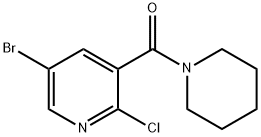 5-bromo-2-chloro-3-[(piperidin-1-yl)carbonyl]pyridine 化学構造式