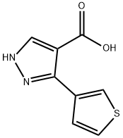 3-(噻吩-3-基)-1H-吡唑-4-羧酸, 1249642-34-9, 结构式