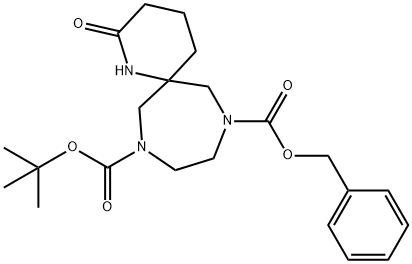 8-Benzyl 11-Tert-Butyl 2-Oxo-1,8,11-Triazaspiro[5.6]Dodecane-8,11-Dicarboxylate Struktur