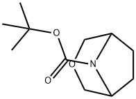 tert-Butyl 3-oxa-8-aza-bicyclo[3.2.1]octane-8-carboxylate 化学構造式