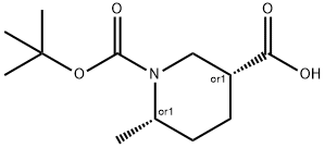 顺式-6-甲基- 哌啶-1,3-二甲酸1-叔丁酯,1253200-82-6,结构式