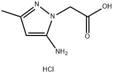 2-(5-胺-3-甲基-1H-吡唑-1-基)醋酸盐酸盐 结构式