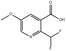 2-(ジフルオロメチル)-5-メトキシピリジン-3-カルボン酸 化学構造式